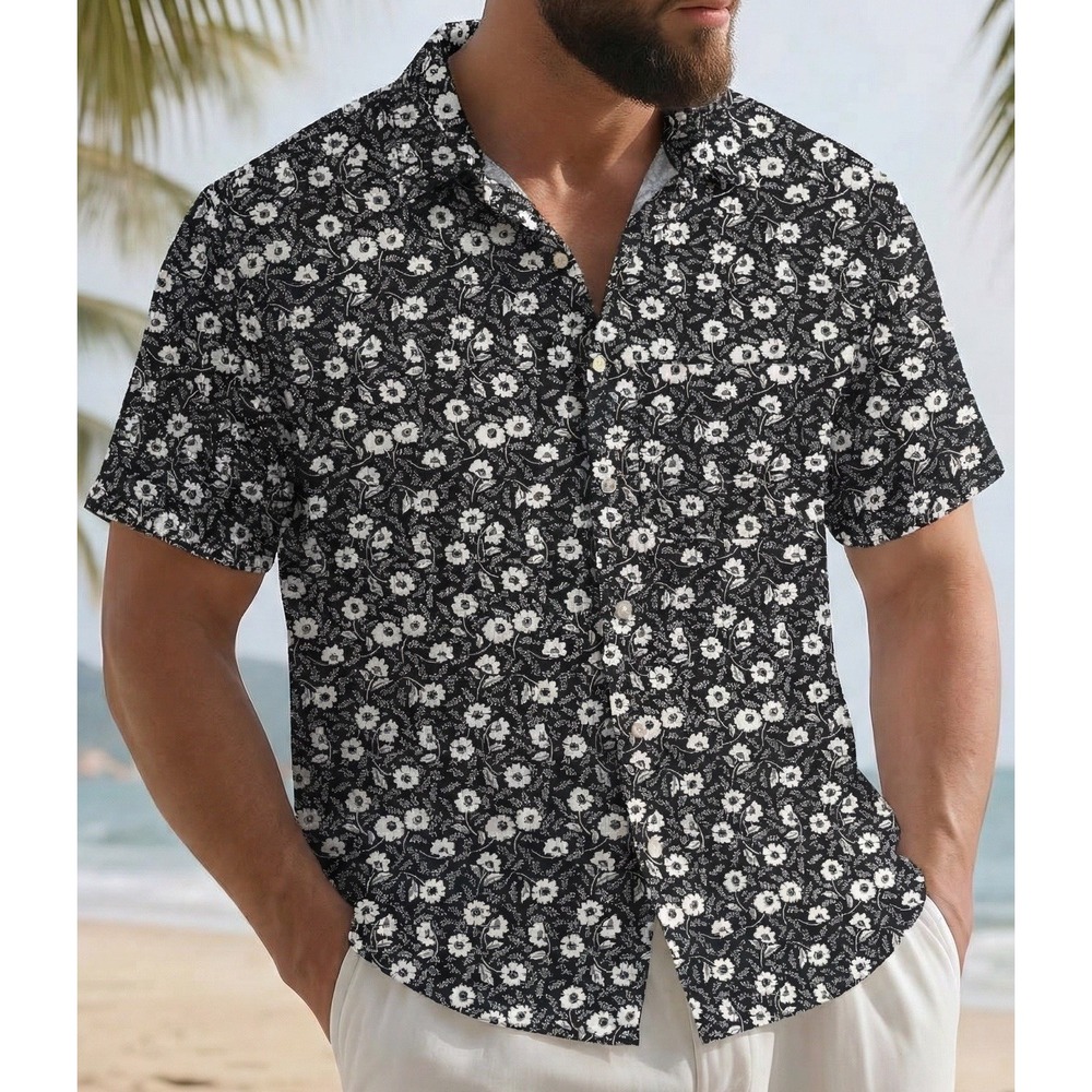 Polo Ralph Lauren Camp Shirt Men's 2XL Linen Blend Floral All Over Print